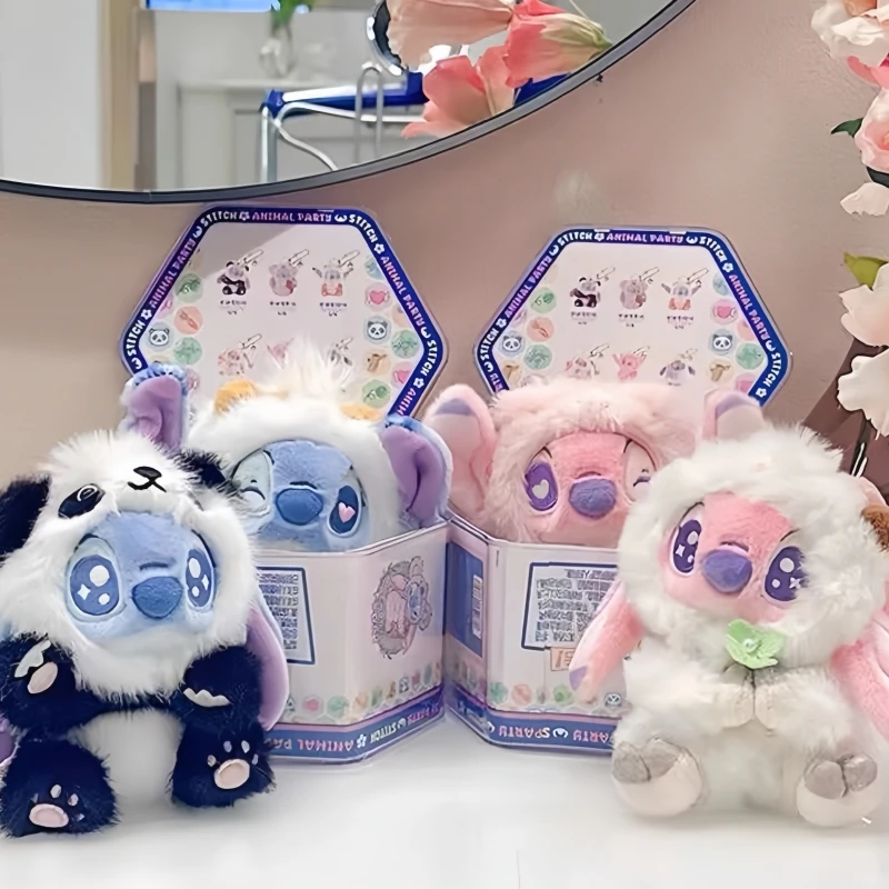 

New Stitch Animal Party Series Blind Box Kawaii Plush Pendant Mystery Box Anime Figure Decora Collection Kid Birthday Gifts