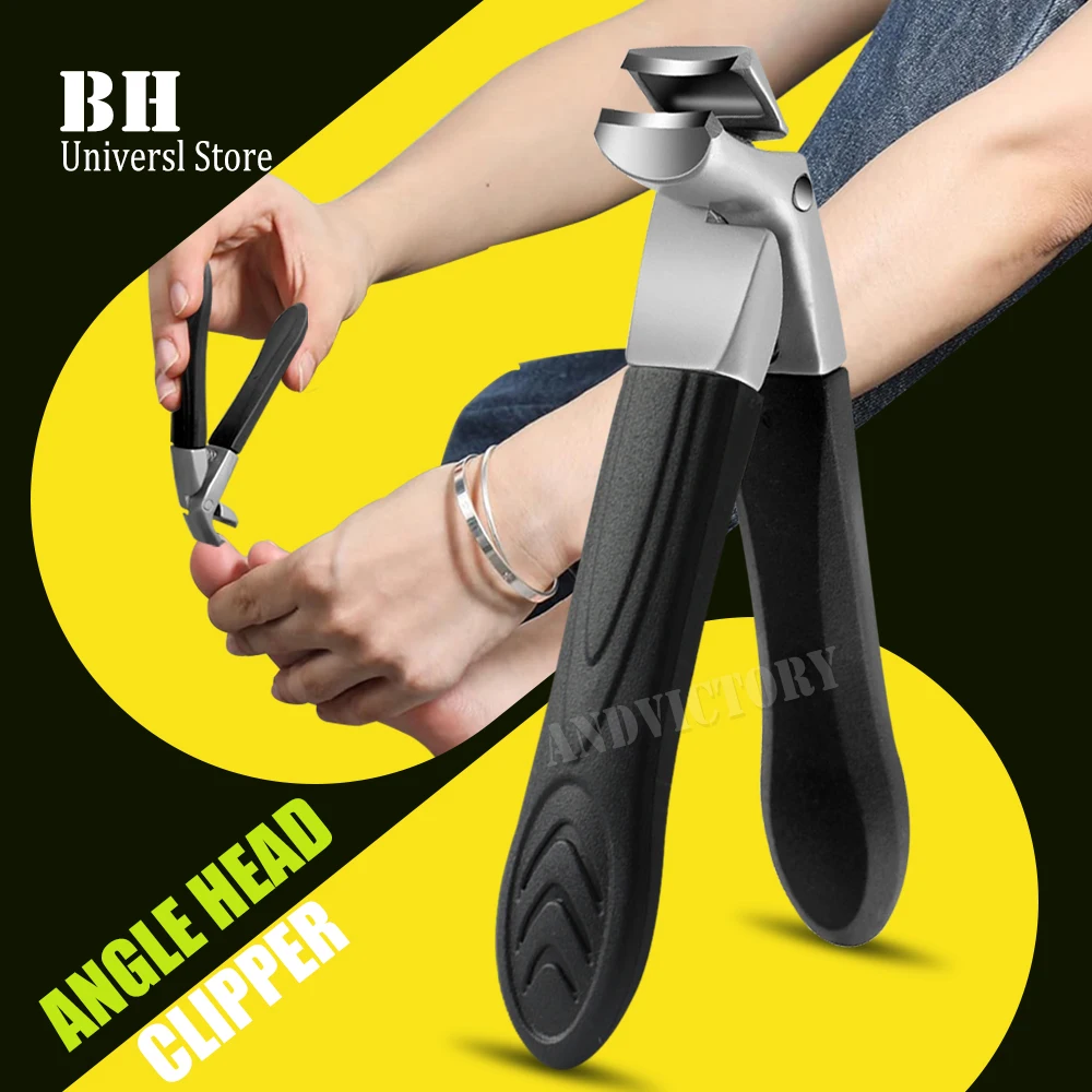 

1Pcs stainless steel elbow nail clipper non-slip rubber and plastic handle nail clipper large opening single nail clipper set