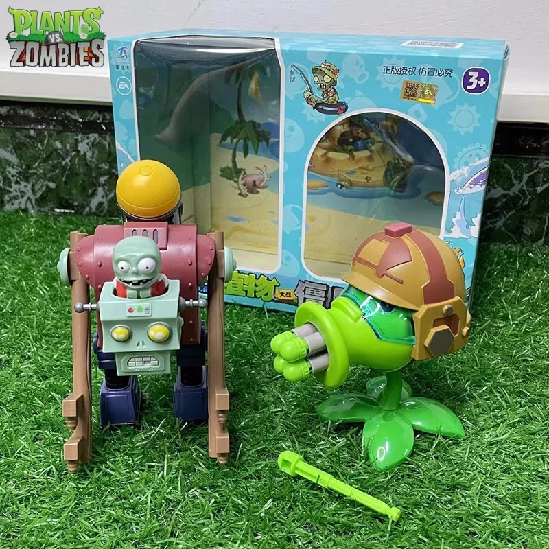 Nuevas plantas Vs Zombies figuras de acción de juguete Pvz Gargantuar Zombie Gatling expulsión de guisante rompecabezas para niños juego de combate de tiro Juguetes