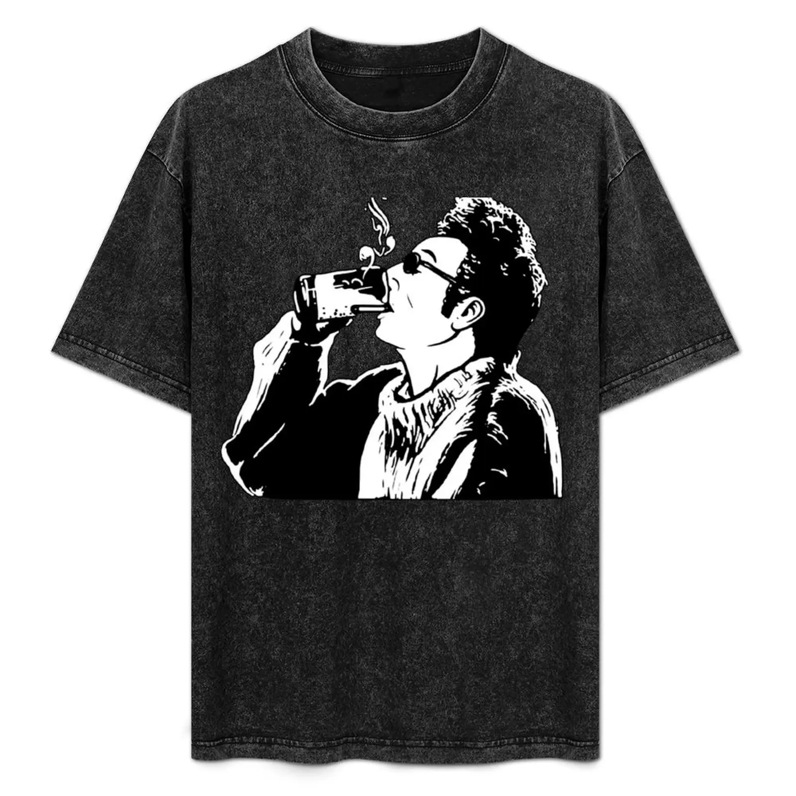 

Here&x27;s to Feeling Good All The Time Quotes Kramer Seinfeld T-Shirt Regular Fit Plain Tee Shirt