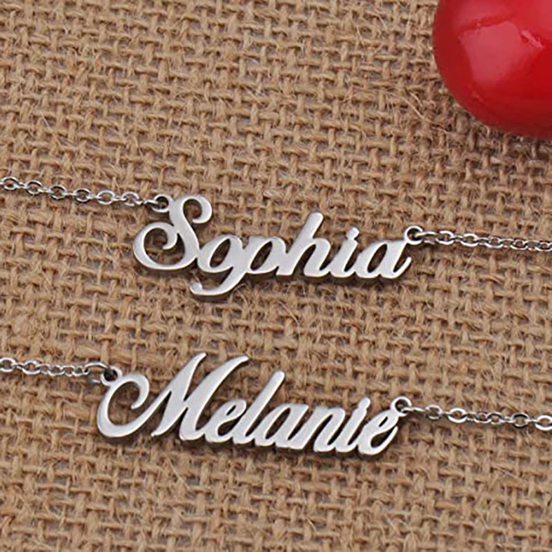 Melissa Name Necklace for Women Stainless Steel Jewelry Gold Color Nameplate Pendant Collares Para Mujer Letters Choker