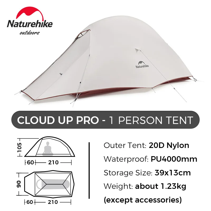 Naturehike Campingtent Cloud Up PRO 1 2 3 Ultralichte draagbare opvouwbare wandelzelt Outdoor winddichte reistrekkingtent