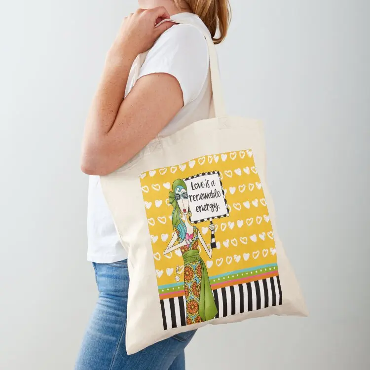 

Love is a renewable energy. Save the world. Fun dolly mama save the planet gift. Tote Bag female bag handbag