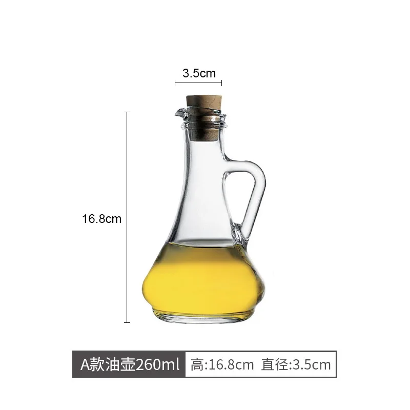 260ml Lead-free Glass Seasoning Bottle Oil Bottle Oil Vinegar Bottle Glass Bottle Table Decoration Household Kitchen Supplies