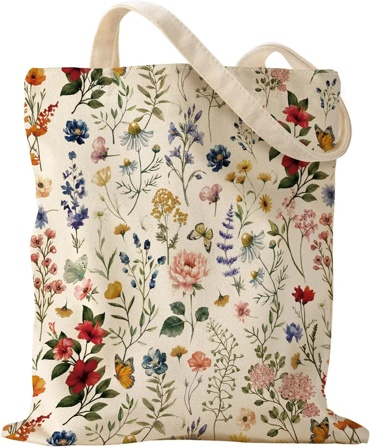 

Aesthetic Canvas Tote Bag - Reusable Shoulder Bag for Women Casual Vacation, Shopping, Work, Gym