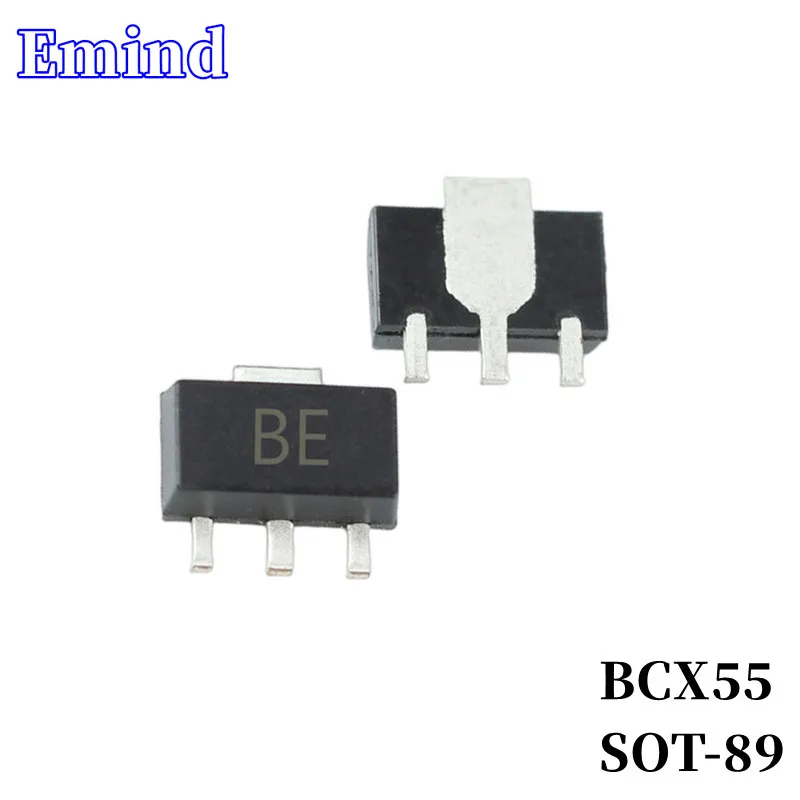 

100 шт., транзисторы BCX55 SMD, размеры SOT-89 Silkscreen BE Type NPN 60 в/1,5 А