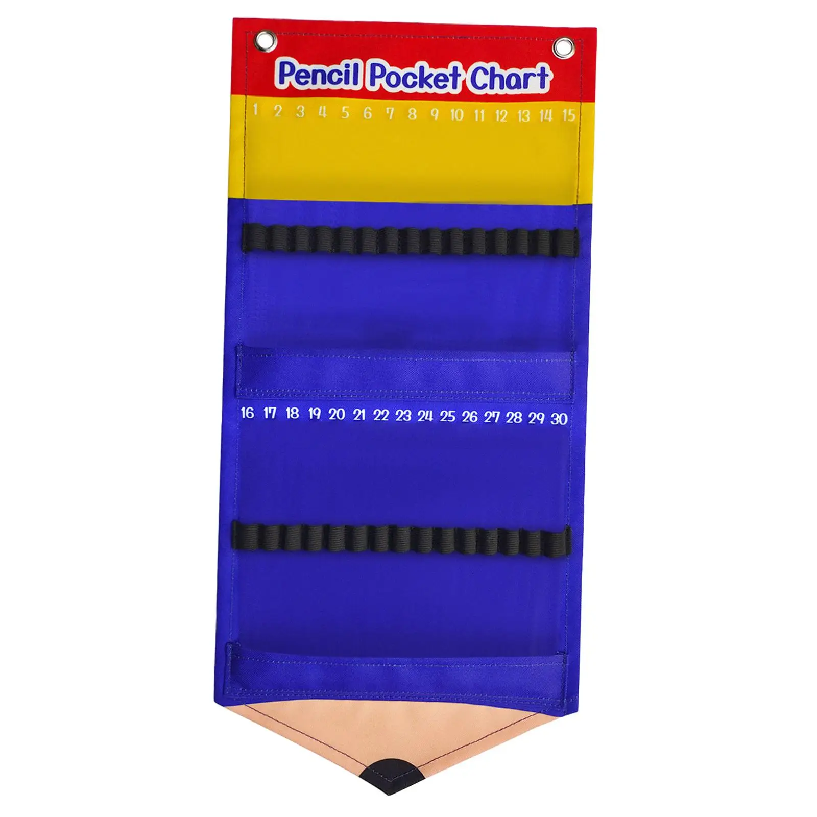 

Pencil Parking Pocket Chart Holder with Grommets for Library Lightweight