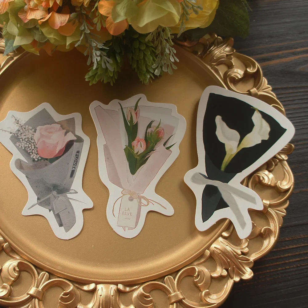 15pcs Buy A Bunch of Flowers In The Flower Shop Design As Post Card Gift Greeting Cards Gift Party Invitation Scrapbooking Use 4