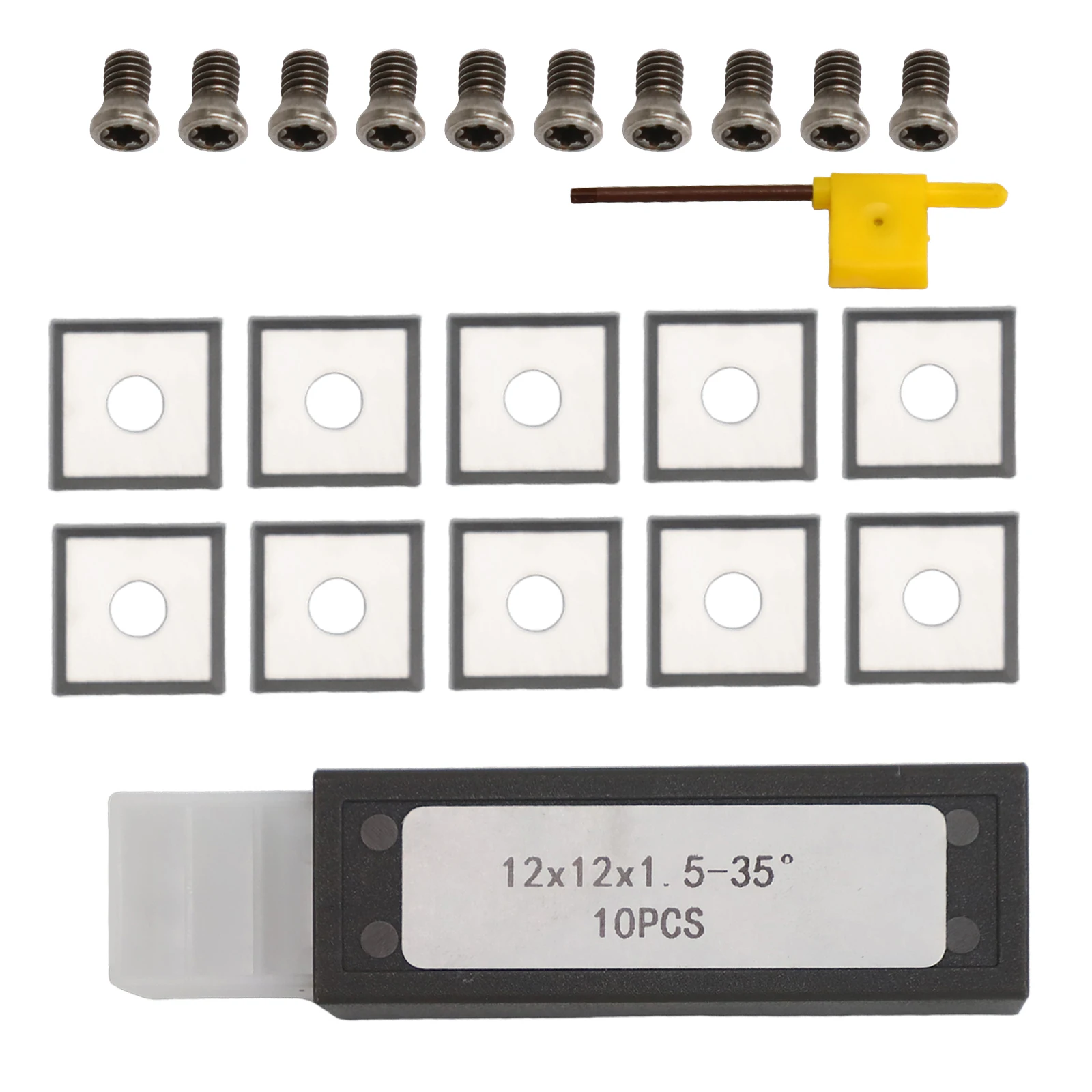 Carbide Cutting Inserts for Woodworking Square Shape 12x12x1 5mm 4 Edges for Extended Use in Various Turning Applications