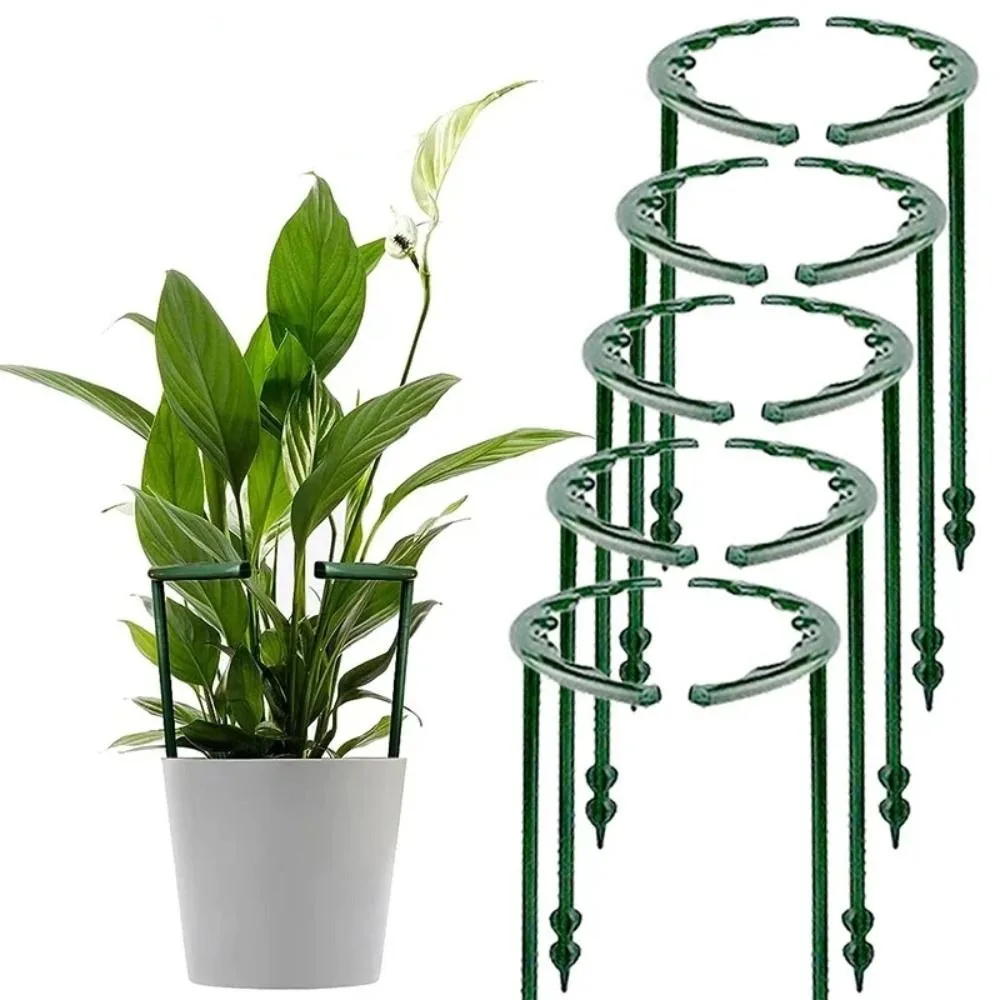 6pcs Set Plastic Plant Support Pile Grow Support Greenhouse Arrangement Plant Support Pile Stand Bonsai Fixed Rod Orchard Garden