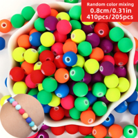 8mm 410pcs/205pcs Random color Polymer clay  beads，For DIY jewelry accessories, party beads, hair accessories, spacer beads