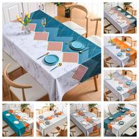 Useful Bright Color Tablecloth Cover Heat Insulation Decorative 120x170cm Modern Plaid Printing Dining Table Cover