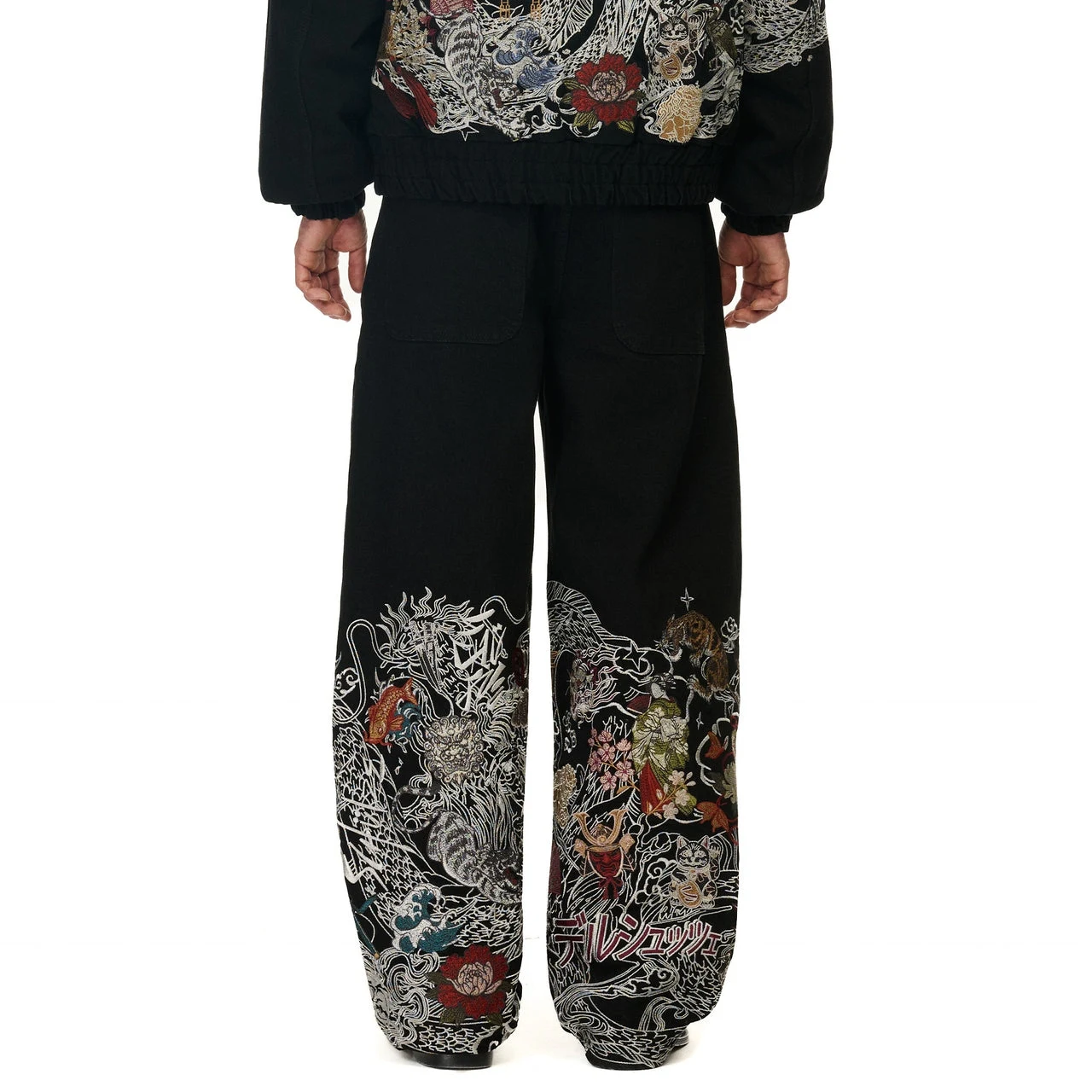 

Мужские джинсы Street Punk Rock Dragon в стиле Harajuku, хип-хоп, модные, универсальные, оверсайз, широкие штанины, унисекс, повседневные, длиной до пола