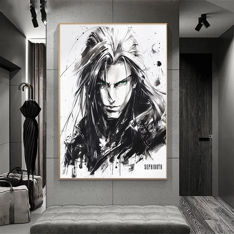 ألعاب الفيديو الكلاسيكية فاينل فانتسي السابع شخصية المشارك المائية يطبع حائط لوح رسم الفن صور ديكور غرفة المنزل لعبة #5