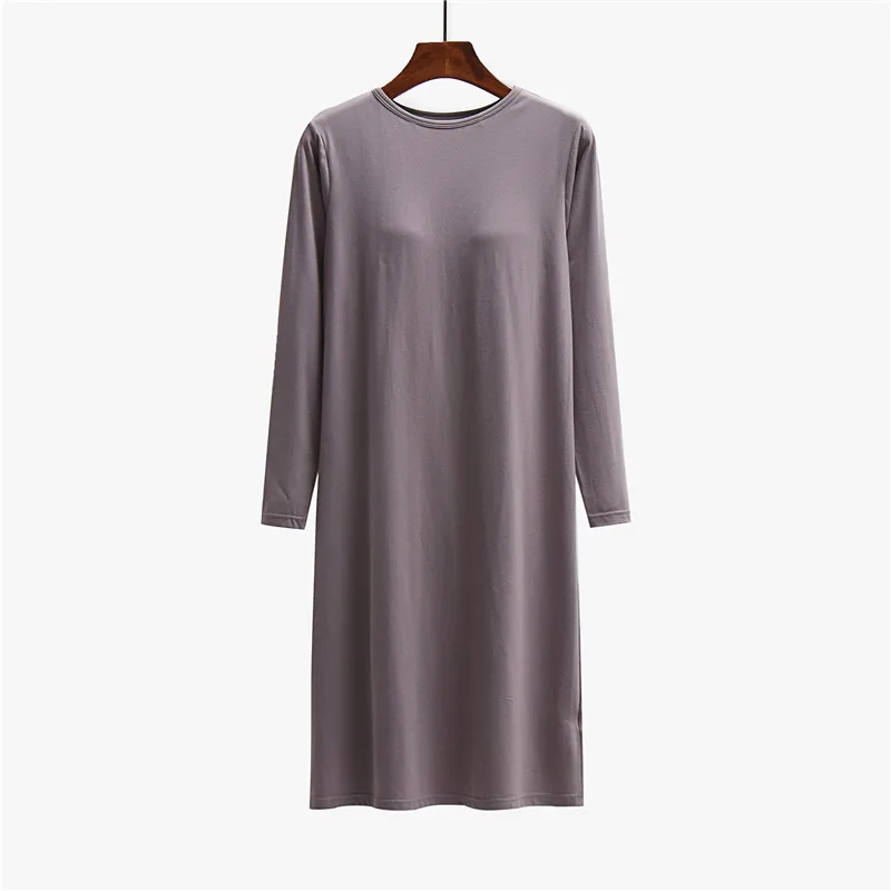 Spring Autumn Nightgowns Women Nightwear New Cotton Long Sleeve Sleepwear Dress Chest Padded Casual Homewear Female Nightshirt