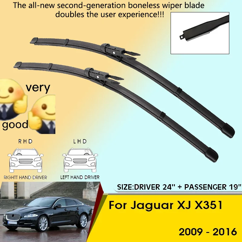

Car Wiper Blades For Jaguar XJ X351 2009-2016 Windshield Windscreen Front Window Blades 24"+19" Car Accessories
