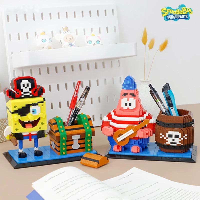 SpongeBob SquarePants Pen Holder BLOCK Micro Particles Block City  Patrick Star Kids Toys Birthday Gifts  Child Adults Ornaments