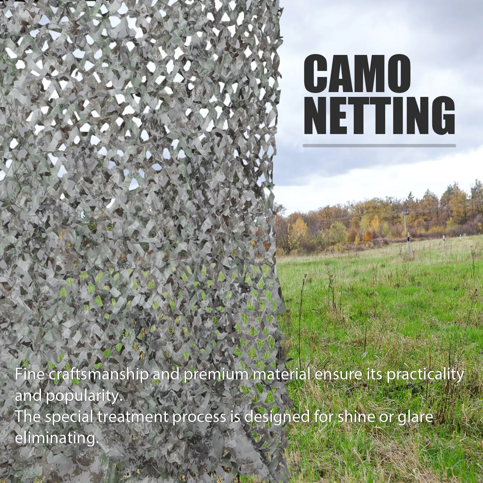 Premium Camo Mesh Net Heavy Duty Waterproof Glare Free for Field Shelter Hide Cover Tactical Game Camping Hunting Protection
