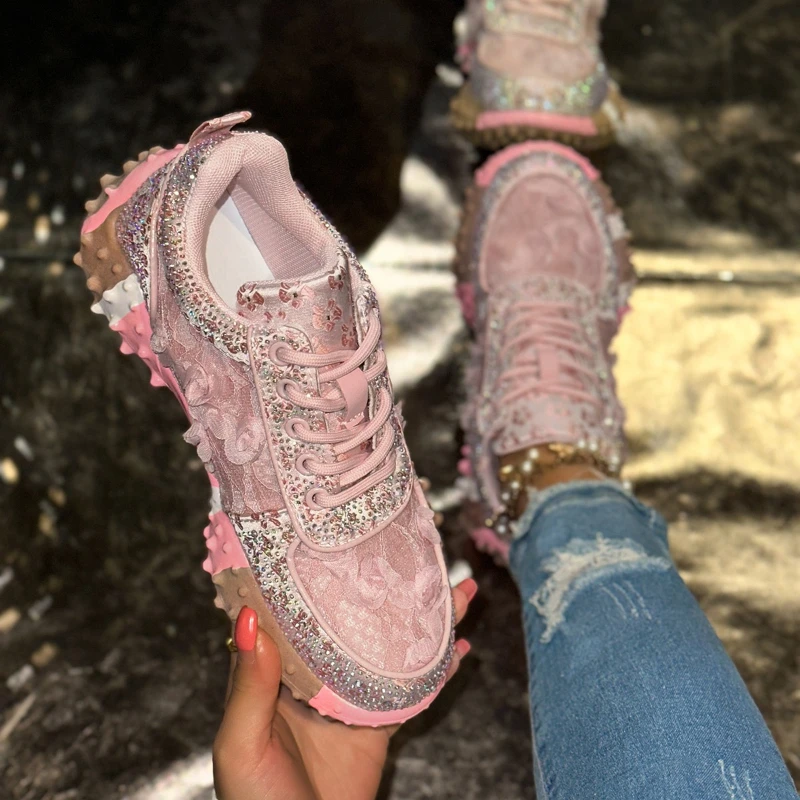 

High-quality Platform Water-diamond Fashionable Multi-purpose Comfortable Anti-slip Breathable Sports and Casual Women's Shoes