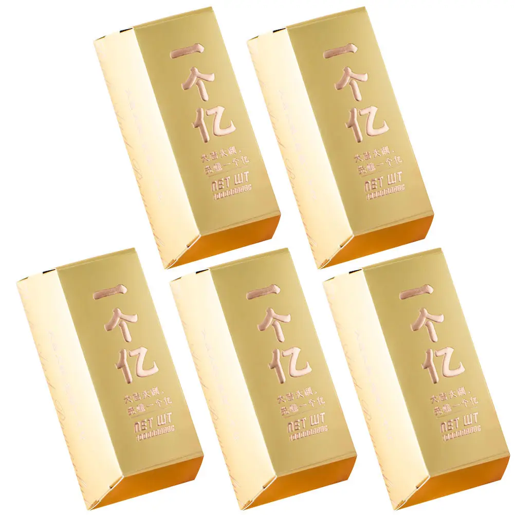 Cajas de papel resistentes al desgaste para dulces, cajas de regalo pequeñas con forma de barra de oro para dulces, chocolates, galletas, Pascua, 5 uds.