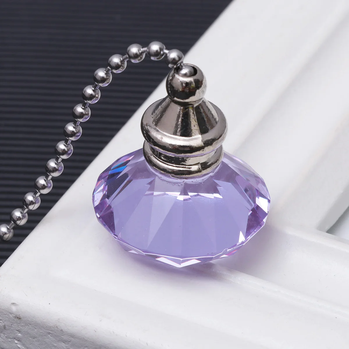 

2pcs Crystal Diamond Hanging Pendant Purple Fan Switch Decor For Home Hotel Dorm Christmas Ornament Wind Chime Home Decor