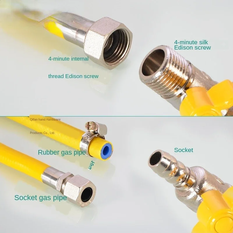 Messing Gasmeter Schakelaar Connector Een Punt Twee Weg Aardgas Meter Kogelklep Drieweg M30 Draai 1/2 Inch Gasfornuis