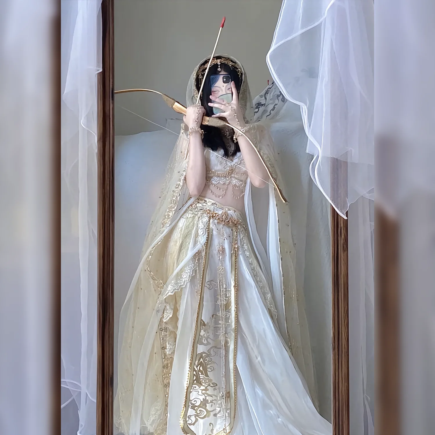 Dunhuang Feitian Princess Dress Exotic Style Girl Improved Hanfu Han Element Dance Dresses Western Style Cupid Cosplay Costume