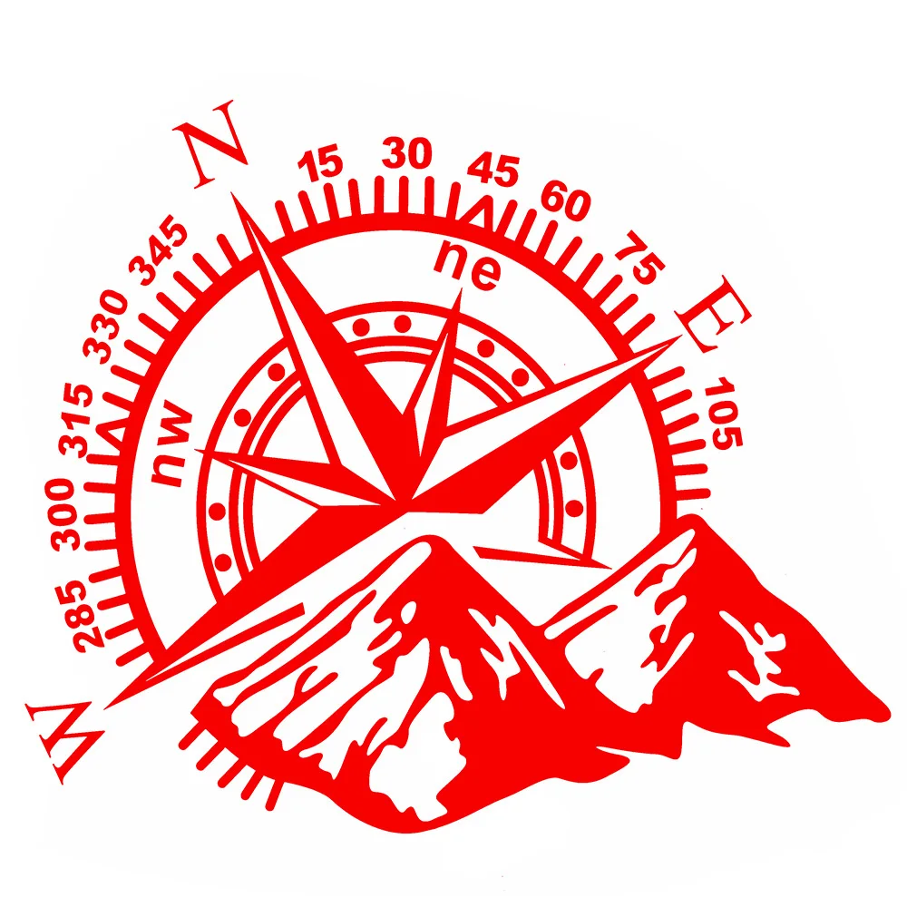 Funny Vinyl Car-Styling Decals 60*50cm For Auto Window Motorcycle Decor Art Design Off-road Mountain Compass Car Sticker image 4