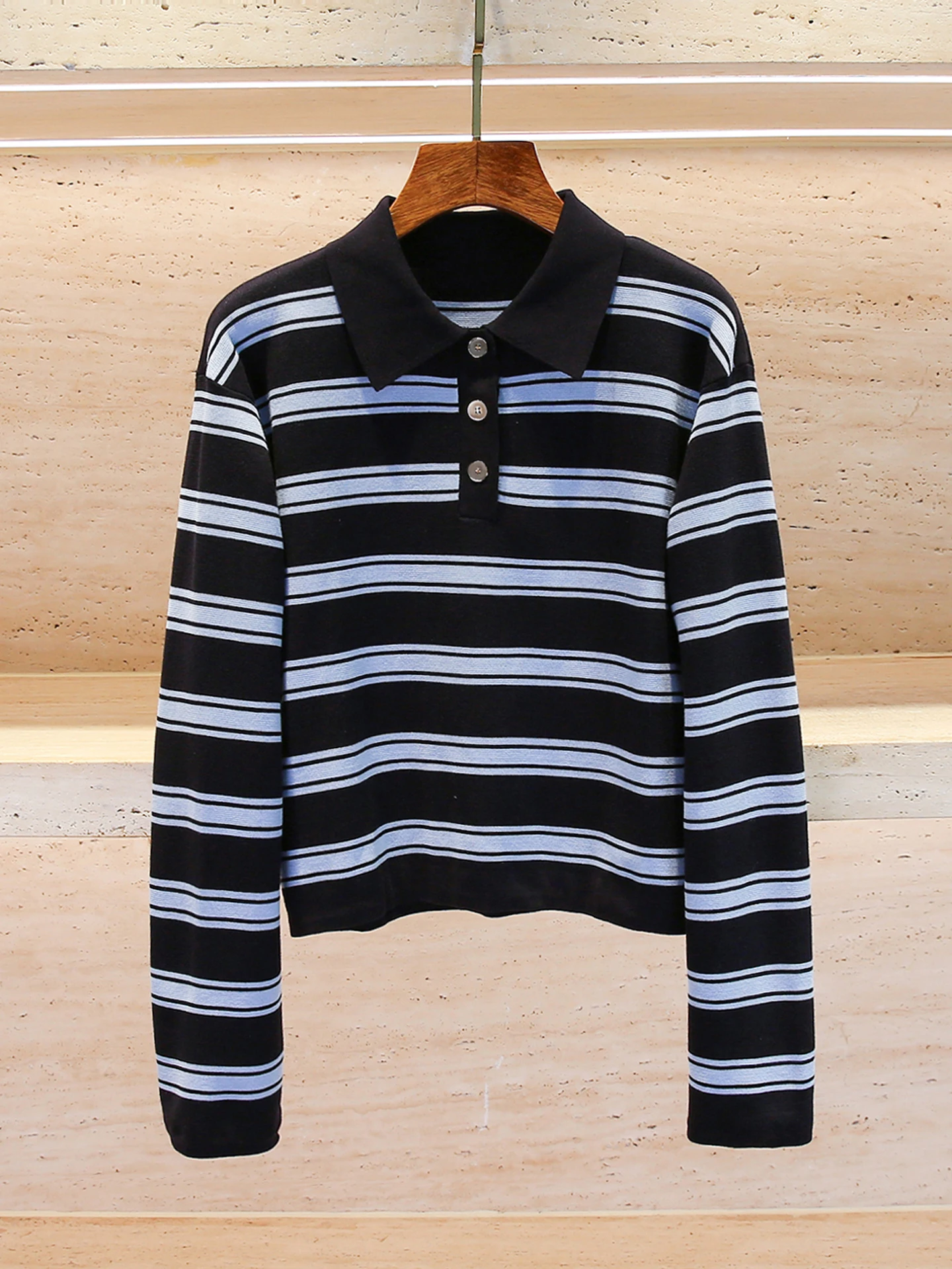 

Женский вязаный топ S Home South Oil в полоску, осенний, в университетском стиле, премиум-качество, модный, для женщин