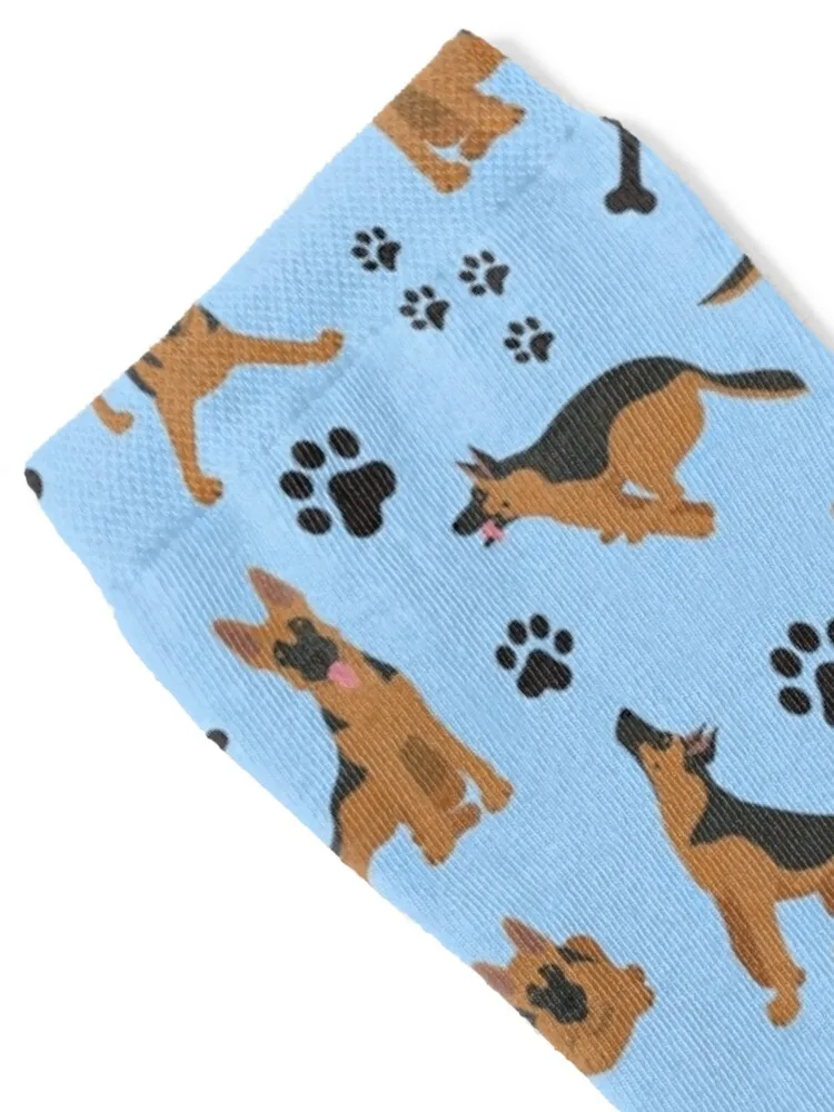 German Shepherd Pattern in Blue Socks ankle moving stockings anti slip football floral Men's Socks Luxury Women's