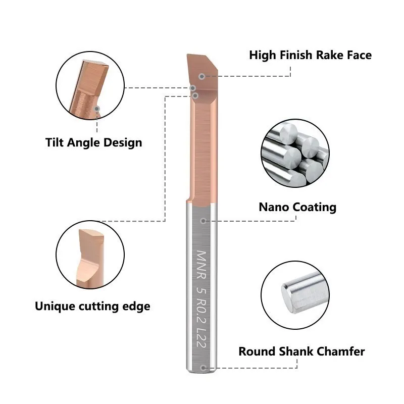 Integral Carbide Small Bore Boring Tools MNR2 MNR3 MNR4 MNR5 MNR6 CNC Internal Boring Cutter of Lathe