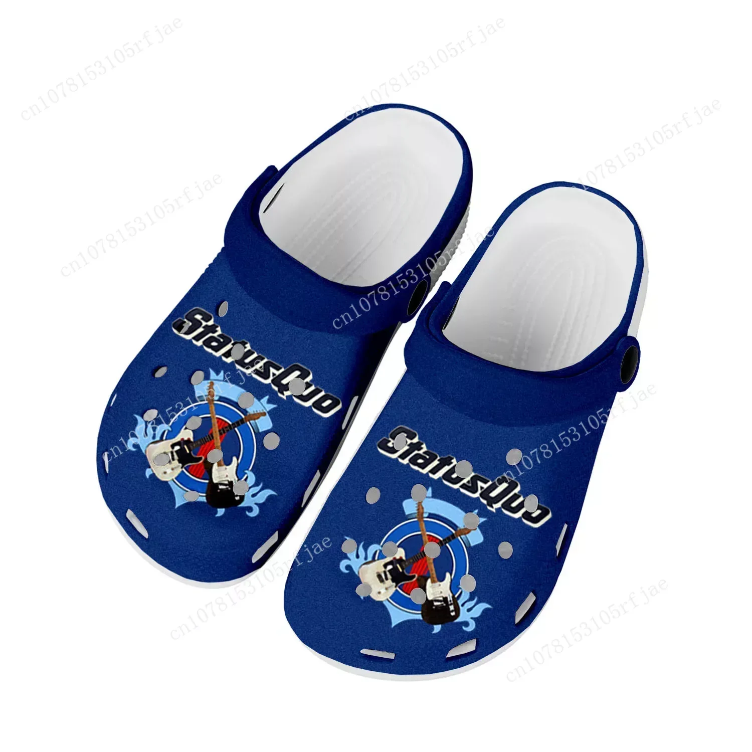 

Status Quo Rock Band Fashion Home Clogs Custom Water Shoes Mens Womens Teenager Shoes Garden Clog Breathable Beach Hole Slippers