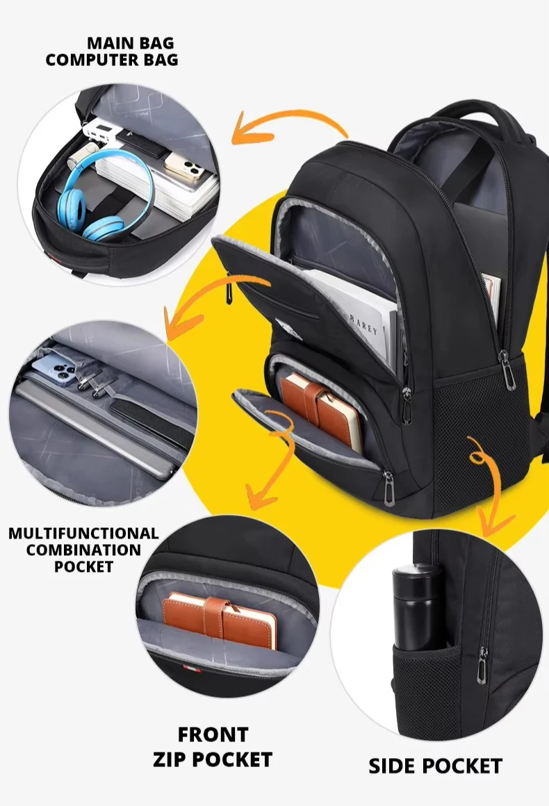 Backpack Men's Backpack, Large Capacity Travel Bag, 15.6-inch Game Book Computer Bag, Student Backpack