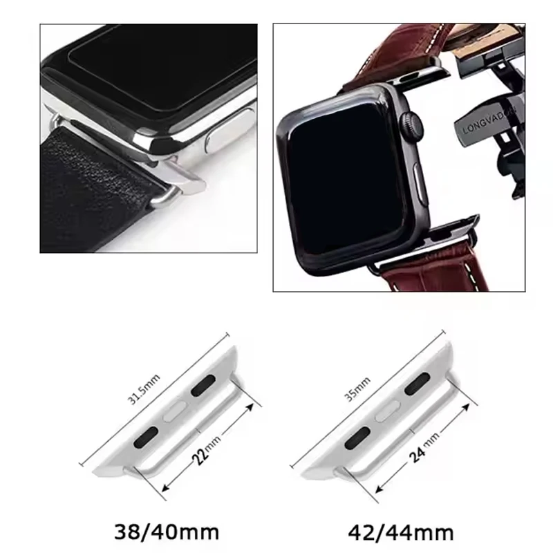 Adattatore connettore in acciaio inossidabile 2 pezzi per Apple Watch 44mm 40mm 42/45mm 41mm 38 Connettori Accessori per Iwatch 6 5 7 8 9 Se
