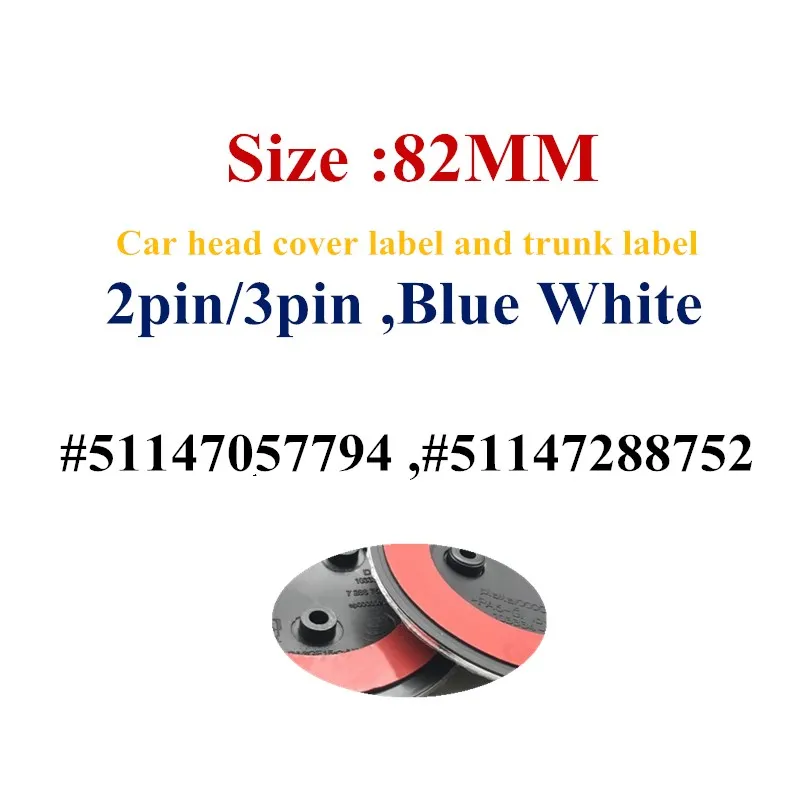 4pcs 82MM White Blue Front Hood Badge Emblem Rear Trunk For F10 F20 F30 51147057794 51147288752