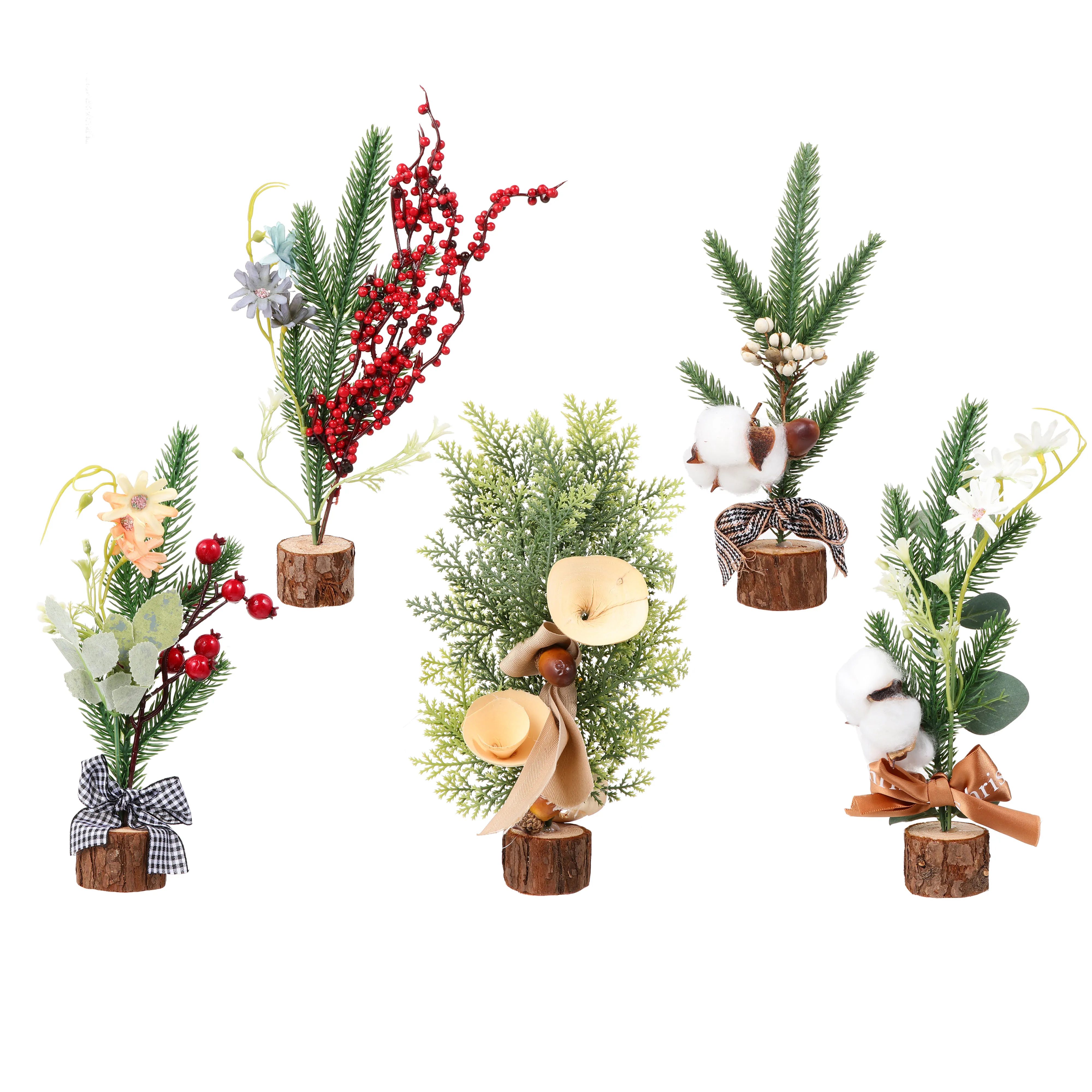 

5 Pcs Christmas Tree naments Greenery Polypropylene Twinkling Decorations for Party Christmas Exquisite Tree Model Lightweight