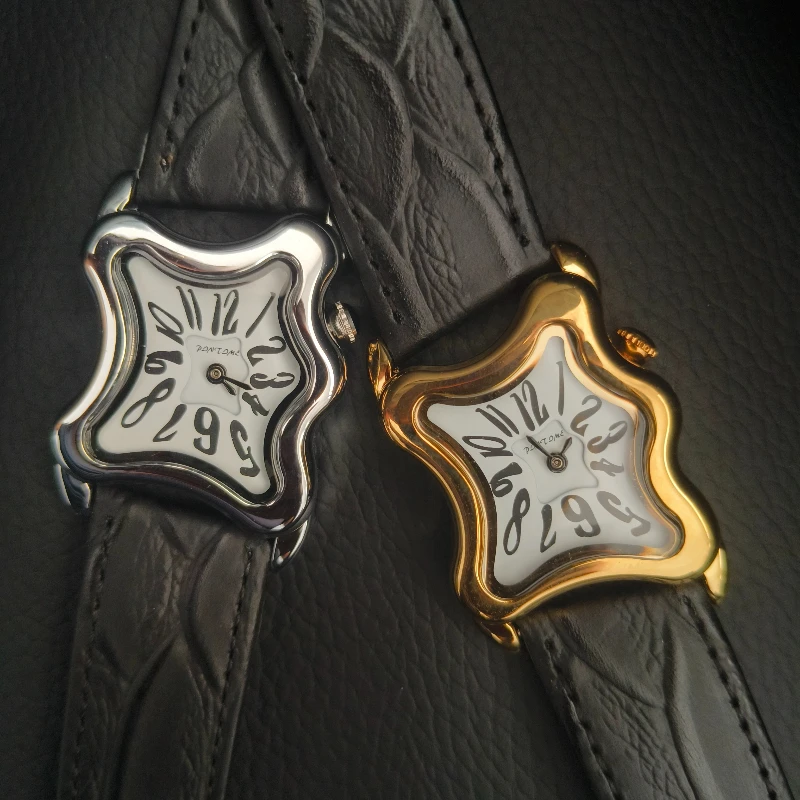 montre-a-quartz-irreguliere-avec-cadran-deforme-style-abstrait-design-retro-classique-montre-de-niche-d'inspiration-y2k-accessoires-de-style-punk