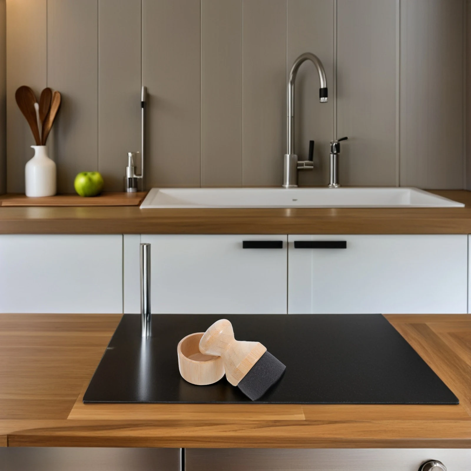 

1Set Oil Wax Applicator Bamboo Cutting Board Brush Mineral Oil Wax for Wooden Utensils Spatula Spoon Care Kit Brush