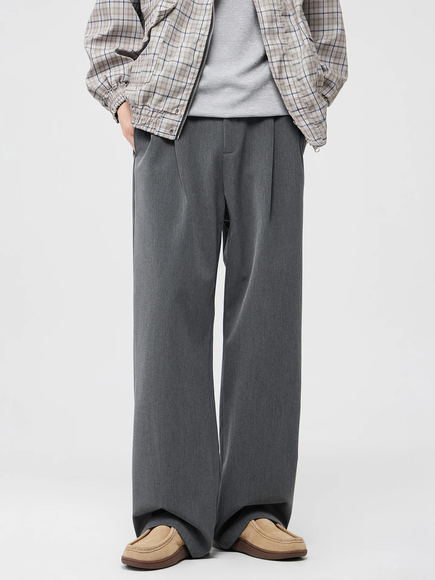 American Sle Casual Pants Men's Autumn Straight Leg Wide Leg Sport Long Trousers Versatile Loose Fit Comfortable Polyester ...