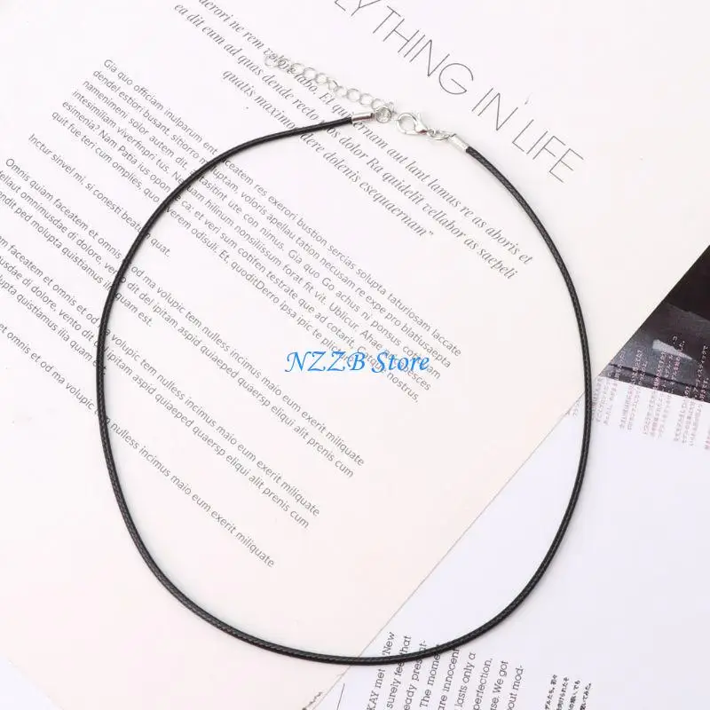 

T21F 10Pcs/set Black Silk Necklace Cord 2.0mm/28in with Extension Chain & Nickel with Firmly Attached Silver Clasp