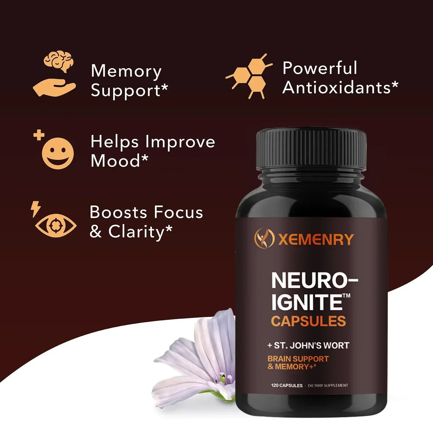 Suplemen Otak - Meningkatkan Daya Ingat, Fokus & Kejernihan, Mendukung Fungsi Kognitif, untuk Suplemen Kesehatan Otak