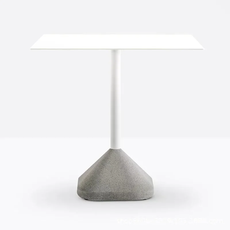 Modern minimalist cafe cement table, square table, outdoor table