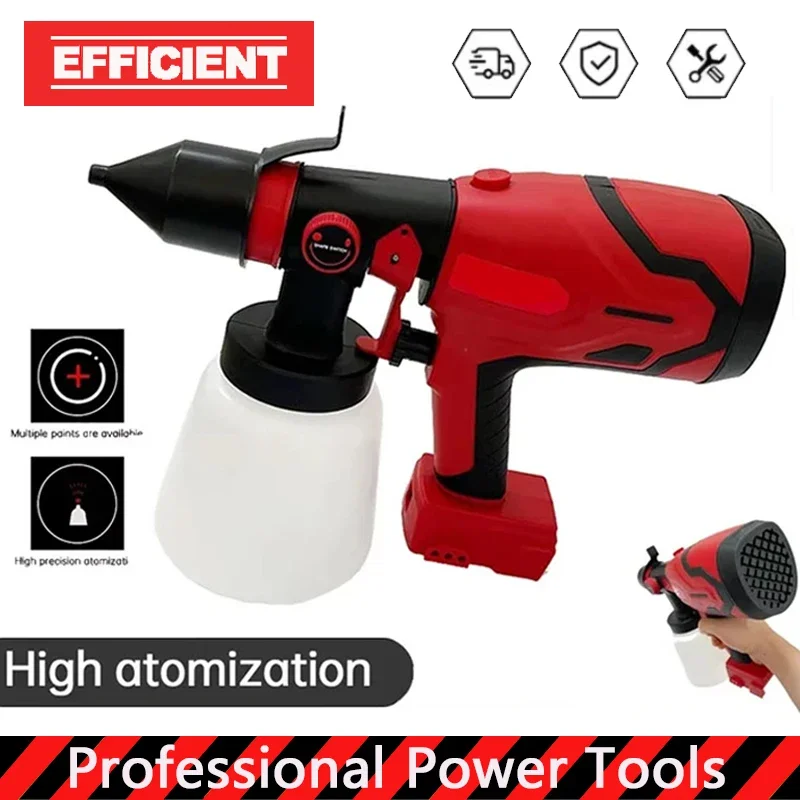 

For Milwaukee 18V Battery High Power Paint Sprayer 800ML Cordless Electric Spray Gun Portable Furniture Steel Coating Airbrush