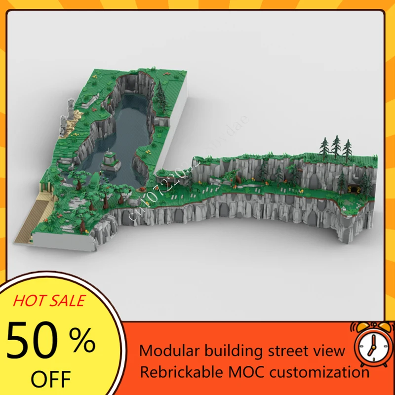 15425PCS BoTW Great Plateau Pond with Korok Puzzle MOC Creative street view Model Custom Puzzles DIY Assembly Model Toys Gifts