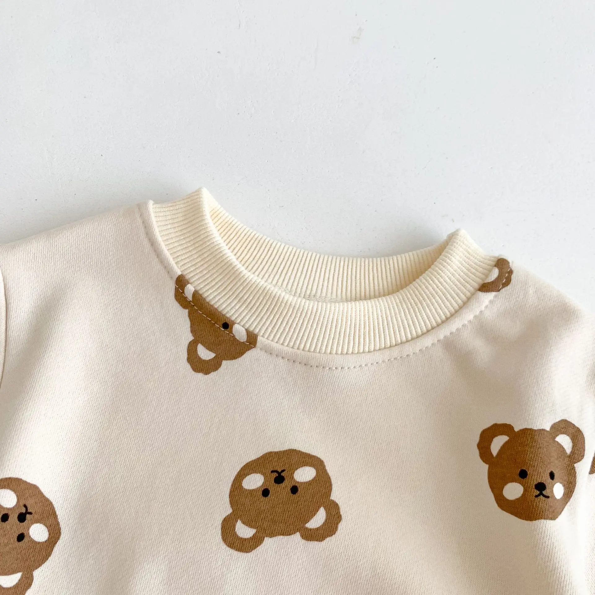 2023 Autumn Clothing Set 2pcs 0-3Y Infant Baby Girls Boys Full Sleeve Cartoon Bear Top Sweatshirts+harem Pants Toddler Kids