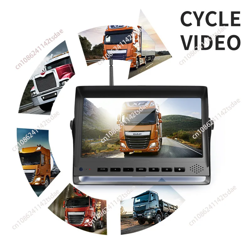 2.4G 1080P Digital Wireless Camera System Reversing Aid Heavy Truck MDVR 256GB Quad Screen with 4PCS Wireless Backup Camera