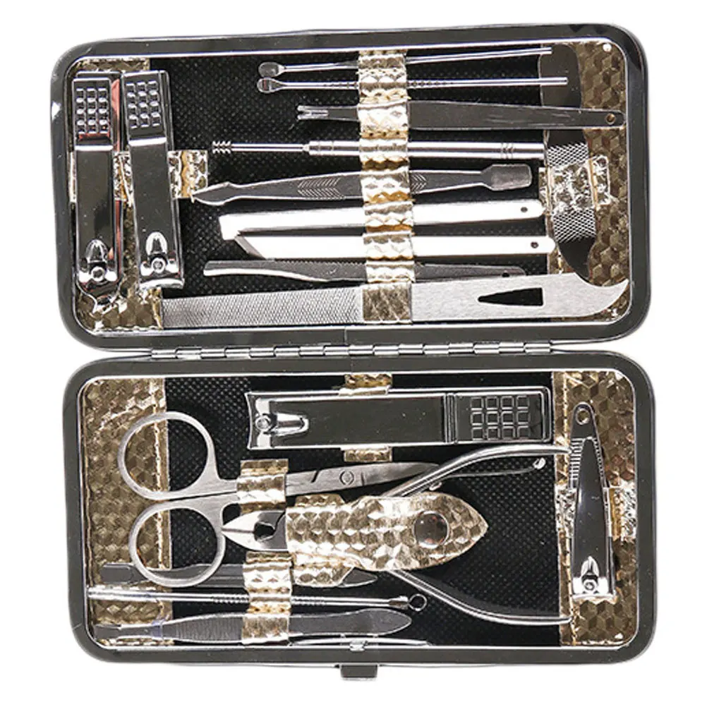 19 قطعة مجموعة واحدة أدوات التشذيب دائم خفيفة الوزن مقبض طويل لأدوات مانيكير وباديكير صالون المنزل استخدام أداة قص الأظافر مجموعة مانيكير #4