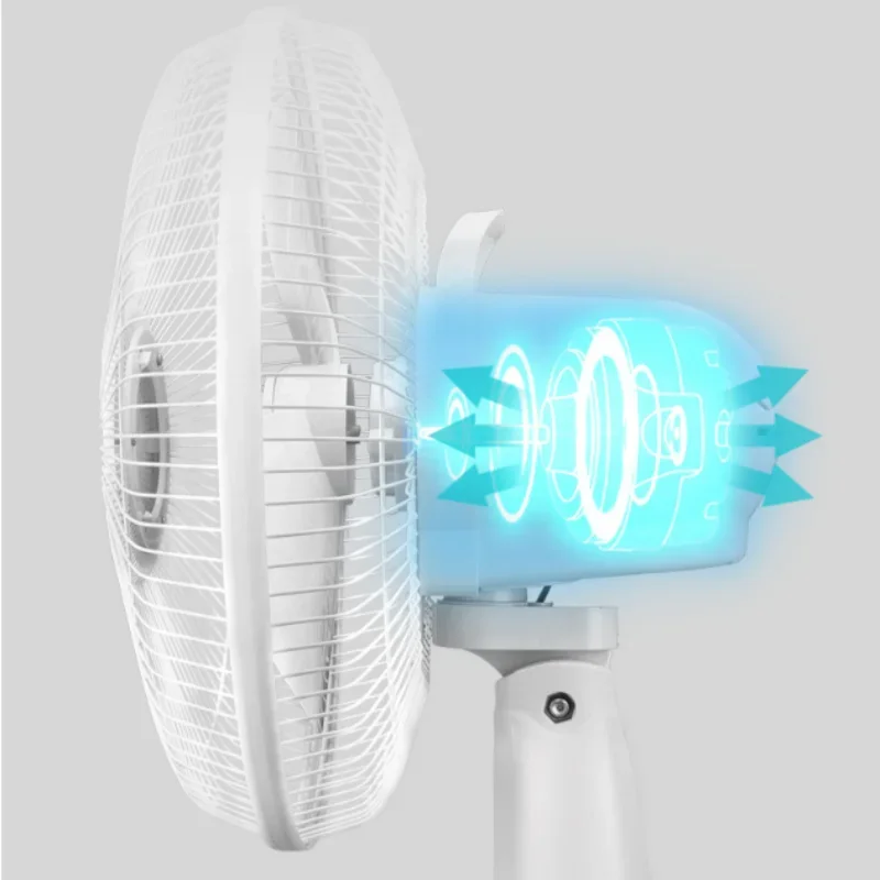 พัดลมตั้งโต๊ะพลังงานแสงอาทิตย์ซ้ายและขวาแบบชาร์จไฟได้มีเกียร์12นิ้วพร้อมไฟ12นิ้ว