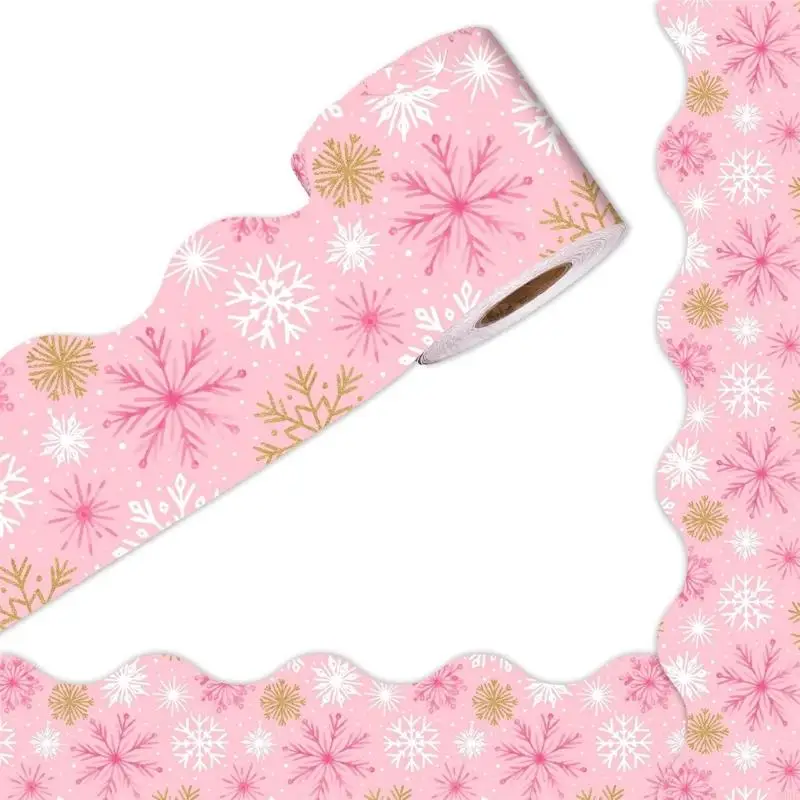 

65ft Christmas Snowflakes Border Trim Sticker for Bulletin Board Wall Decoration N0HC