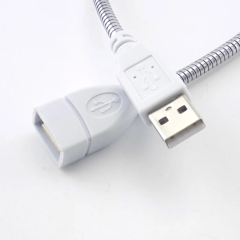 Przedłużacz USB Elastyczny metalowy stojak Przewód zasilający męski na żeński Adapter złącza USB do wentylatora nocnego LED Mini USB